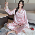 Luxury Ice Silk Pajama set(Pink)