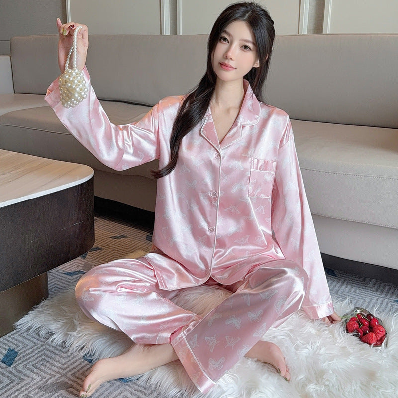Luxury Ice Silk Pajama set(Pink)