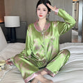 Luxury Ice Silk Pajama set(Posh Green)